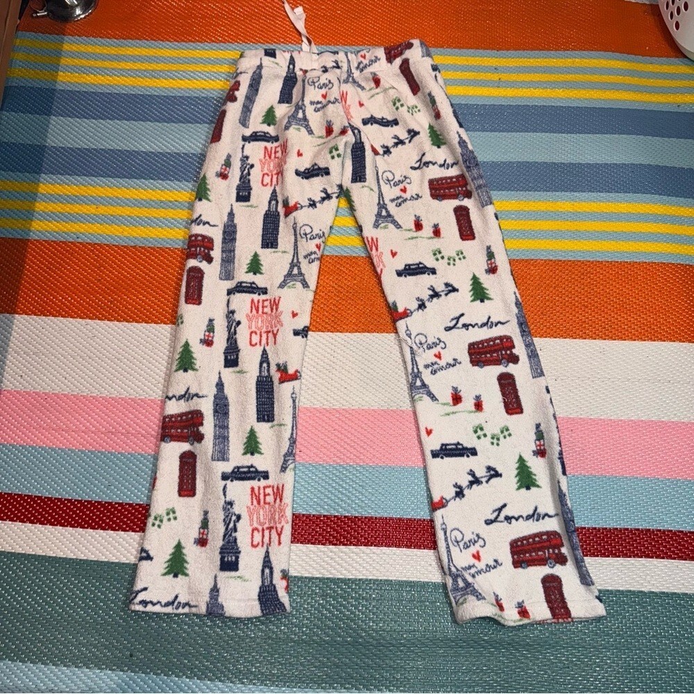 Daydream By Berkshire Paris Themed Polar Fleece Pajama Pants Women Size Small - Picture 2 of 3